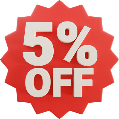 Discount 5% Off Tag 3d Icon